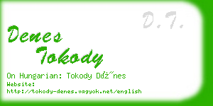 denes tokody business card